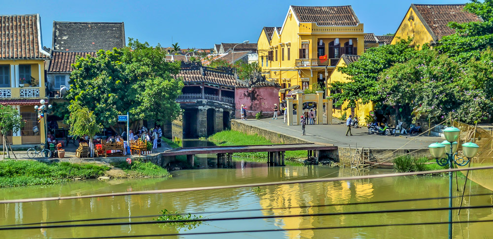 View of Japanese Bridge, Hoi An from An Hoi islet.