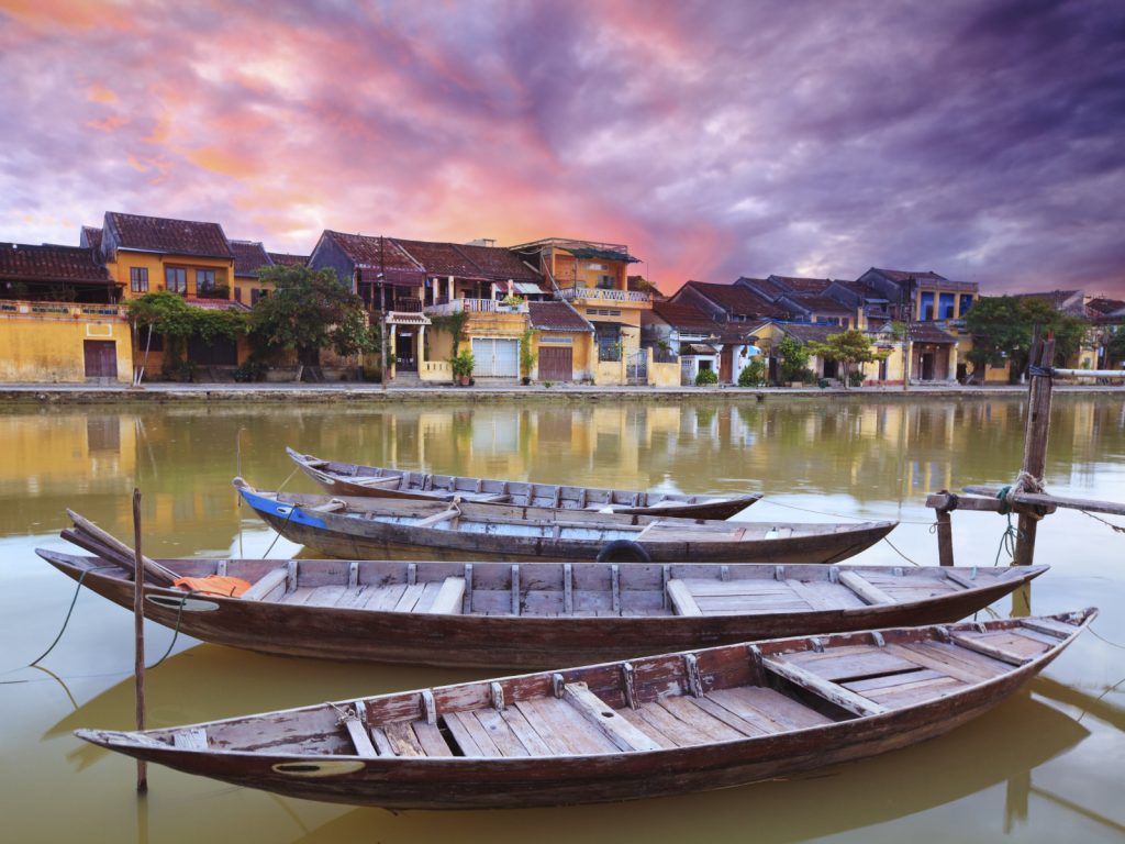 Fisherman boats by the Old Town, Hoi An. Things to Do in Hoi An.