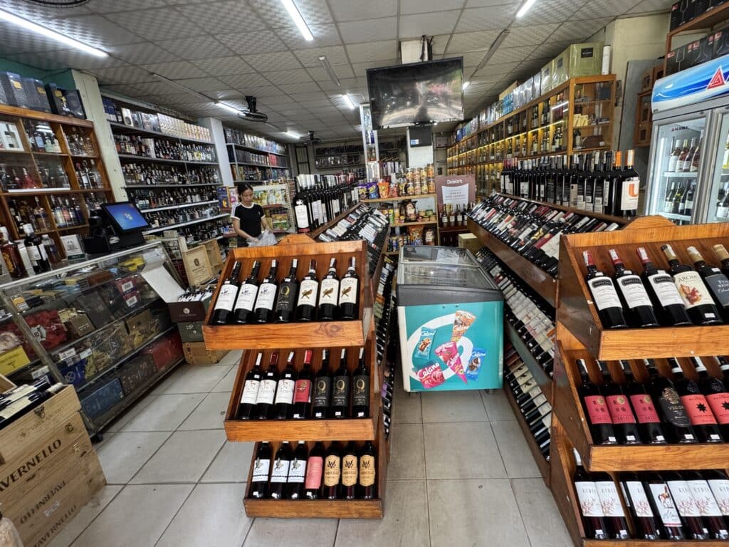 Bích Thủy Supermarket in Hoi An featuring one of the city's largest selections of imported wines, spirits and premium alcoholic beverages.