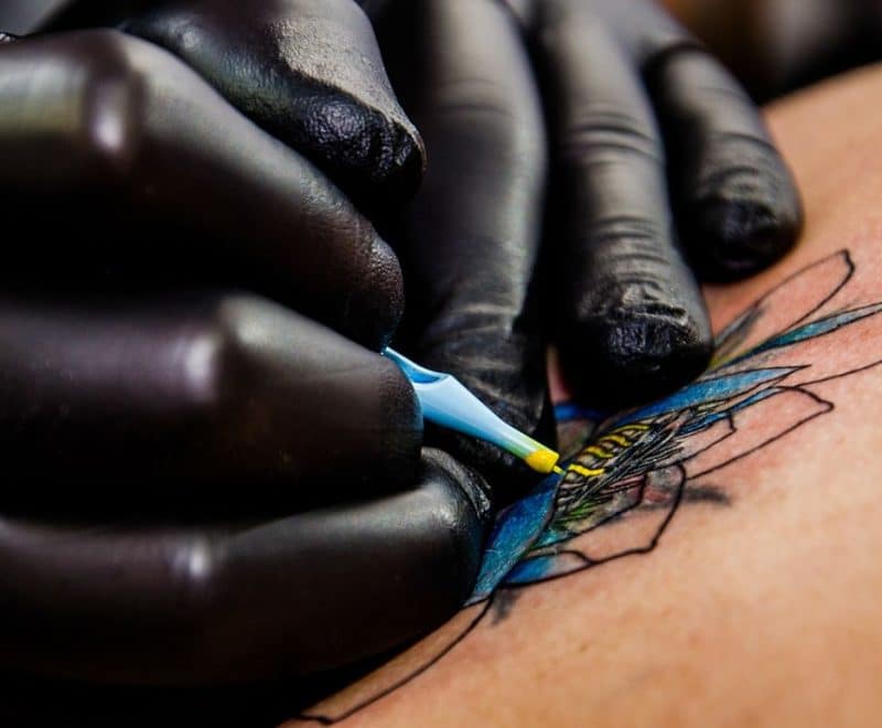 Image of a tattoo being worked on