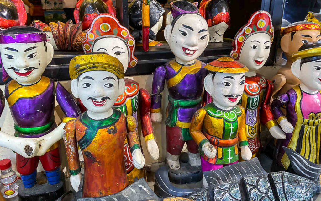 Colourful puppets in a shop make for some great Hoi An gifts