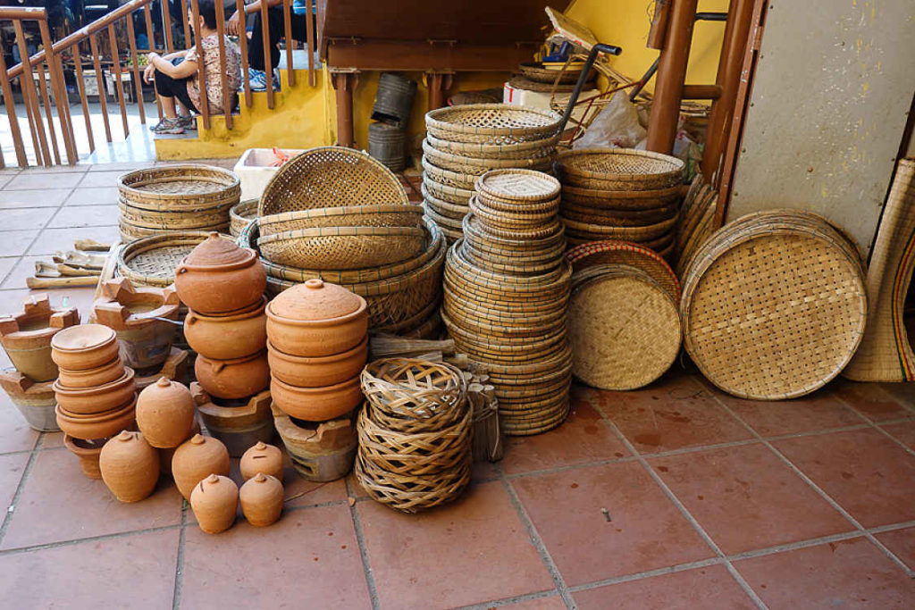 Woven baskets & clay pots