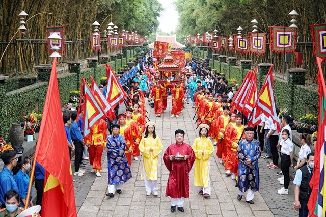 Solemn ritual in traditional dress at Hung King's Festival