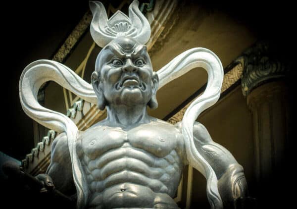 Mythical creature statue near Xa Loi Tower